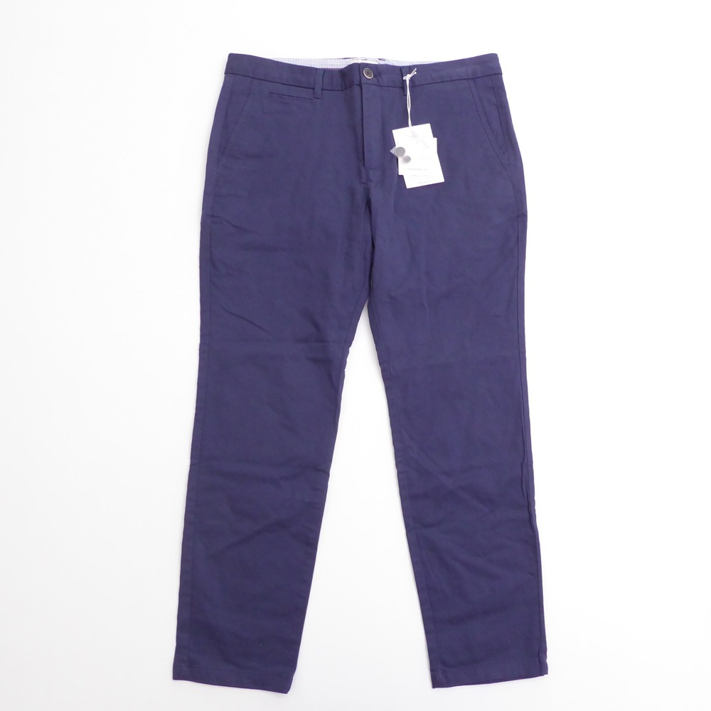 Perk Mens Feel Good Chinos Pants Riverside Blue Slim Fit Stretch Size 36x30
